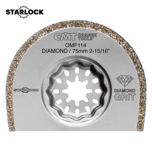 Lot de 5 lames de scie oscillante diamant BETON/CARRELAGE largeur 75 mm, fixation STARLOCK