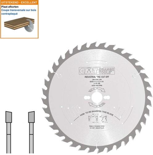 Lame circulaire CMT pour coupes de précision  - Diamètre 300mm - Alésage 30mm - 36 dents alternées - Ep 3,2/2,2 - CMT Orange tools