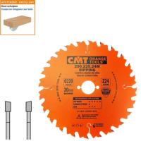 Lame circulaire CMT pour coupes en longueur pour portatives  - Diamètre 220mm - Alésage 30mm - 24 dents alternées - Ep 2,8/1,8 - CMT Orange tools
