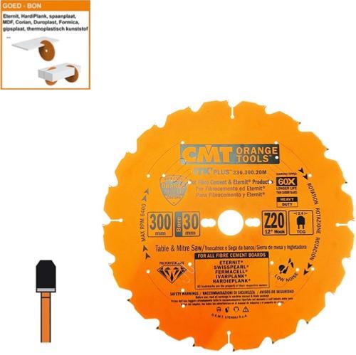 Lame circulaire diamant pour MATERIAUX COMPOSITES - Diamètre 300mm - Alésage 30mm - 20 dents - CMT Orange tools