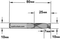 Fraise à compression revêtement chrome - Diamètre 10 mm - Hauteur 32 mm - Queue de 10 mm - CMT Orange tools